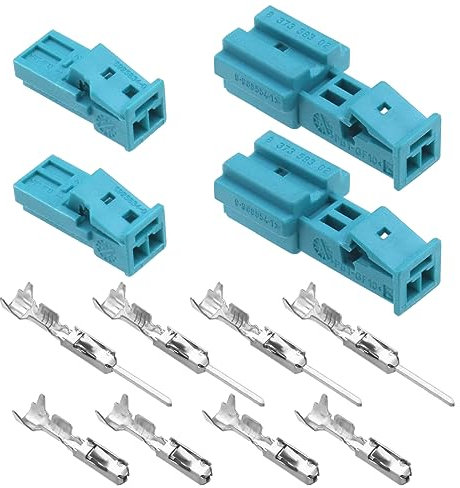 YINETTECH 2 Ensembles Connecteur de Faisceau Câbles de Voiture à 2 Broches Mâle et Femelle Prise de Connecteur Électrique Étanche 61132360043 61138373583 pour Appareils Électriques Automobiles