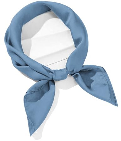 Van Der Rich ® - Elegantes Halstuch mit Seidensatin-Effekt Quadratisches Halstuch - Damen (Hellblau)