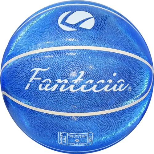 Fantecia Size 7 Basketball with Pump, Reflective Surface Basketball for Indoor Outdoor, Official Basketball for Match or Training