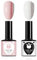 Gel Nail Polish Set, Gel Nail Varnish Kit, Pink & White UV/LED Soak Off Oil-Based French Manicure Set, Highly Pigmented Long-Lasting Nail Polish for Nail Manicure DIY at Home(2PCS)