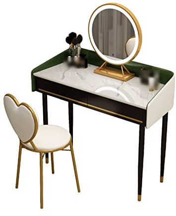ZXSXDSAX Schminktisch Light Luxury Marble Piano Post-modern Small Bedroom with Lamp Dresser Modern Home Furniture