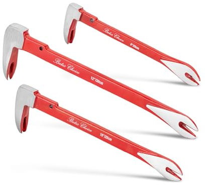 Bates- Pry Bar Nail Puller Set, 3 Pack, 8/10/12, Nail Puller Tool, Small Pry Bar