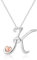 Mesovor Silber Anfänglich Kette für Damen, Halskette mit Buchstaben Namens Anhänger und Herz aus Roségold, Schmuck Geschenke, 50 cm Kette (Buchstabe-K)