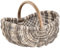 Einkaufskorb/Bügelkorb/Shopper aus echtem Rattan, Henkel- Trage-Korb leicht und stabil (Grau Hell)
