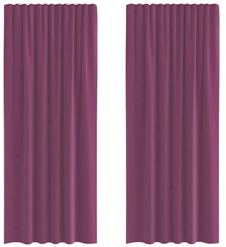 vidaXL Voile Vorhänge mit Schlaufen 2 STK. Violett 140x225 cm, Gardine, transparenter Vorhang, Fenster-Voile, Fensterdekoration