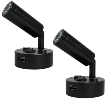 Marvix LED Leselampe 12V 24V Warmweiß 3000K USB Ladeanschluss für Wohnwagen Wohnmobil Boot 2 Stück