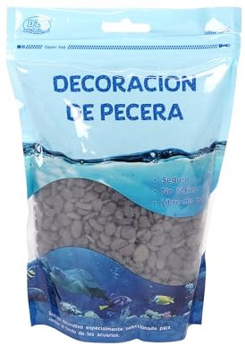 SMELL & SMILE Aquarienkies, Naturstein, dekorativ für Süß- und Meerwasseraquarien, natürliches Substrat für Hintergrunddekoration, 1 kg (schwarz, 4-6 mm)