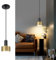 Mikeru Modern Black Gold Pendant Light, 12cm Small Industrial Style Kitchen Island Pendant Light, Height Adjustable 1m, E27 Vintage Metal Lighting Fixtures for Dining Room, Bedroom, Cafe