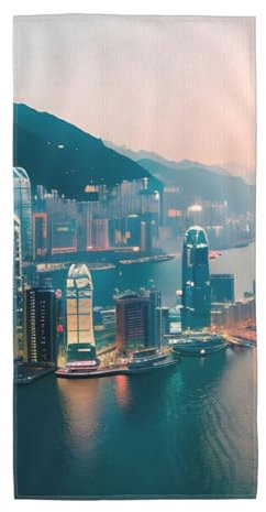 GaxfjRu Toallas de mano con estampado de Hong Kong para baño, toallas decorativas suaves para el hogar, absorbentes