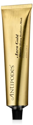Antipodes Aura Gold Natural Manuka Honey Face Mask for Radiance & Hydration | Helps brighten, hydrate and refine dull skin with mānuka honey, Ceramide III, Kakadu plum vitamin C and lime caviar AHAs