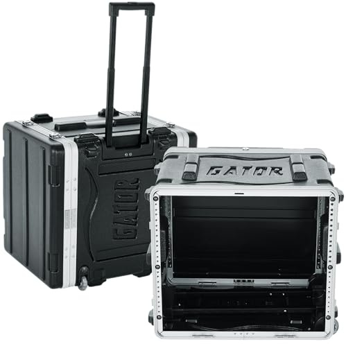 Gator Cases 8U Audio Rack Rollkoffer, schwarz (GRR-8L)