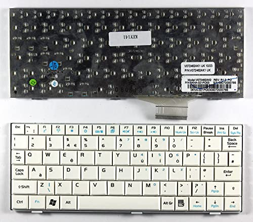 Power4Laptops Regno Unito Bianco Tastiera Sostitutiva per Portatili Compatibile con ASUS EEE PC 901 XP