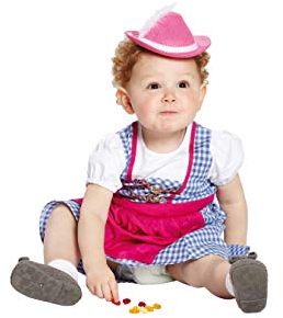 Rubie's Tiroler Mini Hut Kinderhut rosa-Weiss Einheitsgröße