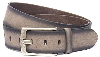 VANZETTI by BGM Herren Ledergürtel Made in Germany, Grau (grau taupe), 95