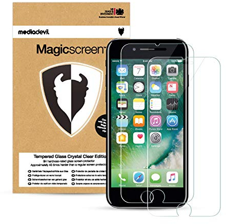 MediaDevil Screen Protector for iPhone SE (2022/2020), iPhone 8 and iPhone 7 - Tempered Glass Clear Edition (2-Pack)