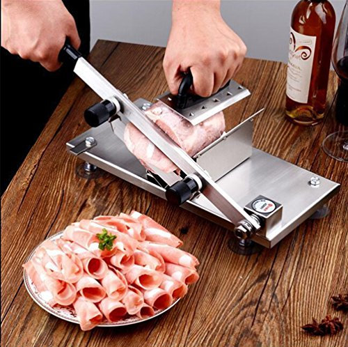 Manuelle Aufschnittmaschine Für Gefrorenes Fleisch Aus Edelstahl St208B Klingenlänge: 170 Mm Dickenbereich: 0,2 Mm Bis 25 Mm