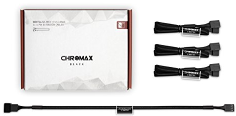 Noctua NA-SEC1 chromax.black, 3-Pin/4-Pin Extension Cables (30cm, Black)