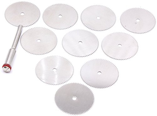 SEGA CIRCOLARE 10 X 24 mm con mandrino per Dremel, Proxxon, dischi da taglio lama sega circolare per il taglio di materiali come plastiche, Legno,