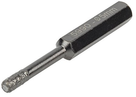 wolfcraft Dry Drill Bit, Diamond Coated, Hexagon Shank, Ø 5 mm I 5990000 I For dry drilling into tiles, fine stoneware and ceramics