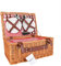 Display4top Deluxe 4 Person Traditional Wicker picnic basket Wicker Hamper - Premium Set with Plates, Wine Glasses, Flatware and Napkins (Pink)