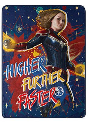 Marvel Captain, Higher, Further, Faster Micro Raschel Throw Blanket, 46 x 60, Multi-Color