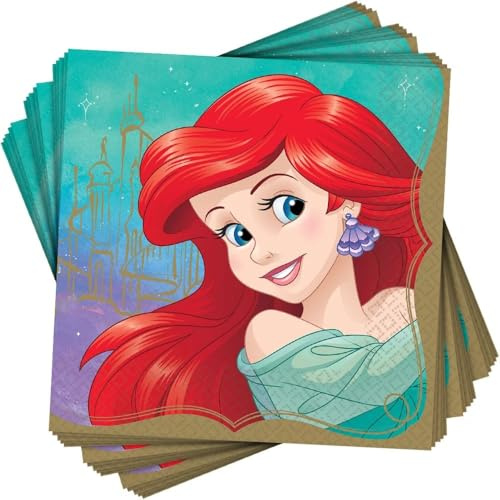 LITTLE MERMAID Disney Princess Ariel Large Once Upon A Time Lunch Napkins (16)