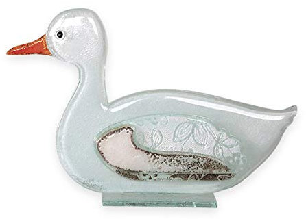 NOBILE 1942 Fused Glass White Duck Large