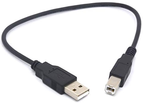 OpenII - Cable USB corto para impresora, USB 2.0 A macho a B macho, cable de escáner para HP, Cannon, Brother, Dell, Xerox, Samsung, Dell y más (20 cm)