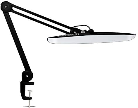 Neatfi 2200 Lumen LED-Schreibtischlampe, Home-Office- & Nagellampe, 4 Helligkeitsstufen, 6500K, 24W, dimmbar, professionelle Arbeitsleuchte (Nicht-CCT mit Klemme, Schwarz)