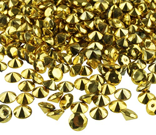 Goodymax® Deko Diamanten 9 mm Gold 150 Stück - Streudeko Deko Steine Kristalle Diamanten