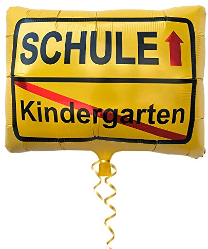Oblique Unique® Kindergarten/Schule Ortsschild Folien Luftballon Hänge Deko für Einschulung Schuleinführung Schulanfang Schulstart Schule Ballon