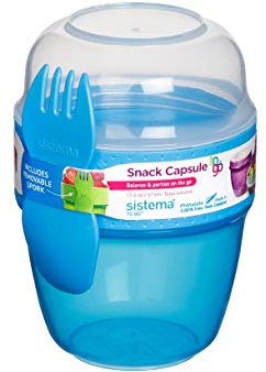 Sistema 6 Stück Snack Capsule to Go, Snackbecher, 515ml, farblich Sortiert