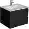 MOB-IN Meuble Simple Vasque 60cm Sorrento Noir + Vasque
