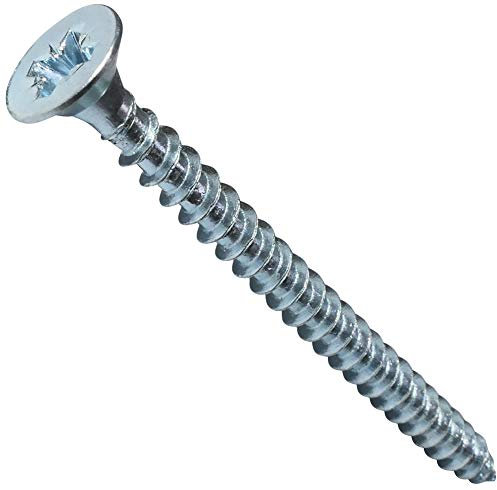 AERZETIX - Set di 100 - Vite per legno - Ø4x50mm - Acciaio zincato - Metallo - Testa fresata - Impronta Cruciforme Pozidriv - Colore argento - C44812