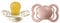 BIBS Supreme Schnuller 2er-Pack, BPA-frei, Symmetrischer Nippel. Naturkautschuk/Latex, Hergestellt in Dänemark. 0-6 Monate (2er Pack), Ivory/Blush