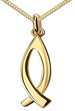 Gold Anhänger mit Fisch-Anhänger 333 Gold 8 Karat für Damen Kettenanhänger. mit Halskette Länge wählbar.