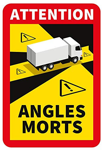 lepni.me 1 Pezzi Camion Angoli Morts Adesivi per la Francia | Adesione Extra Forte e Protezione UV | Attenzione Segno di Attenzione | Veicolo Punto Cieco Adesivo (1PCS Camion)