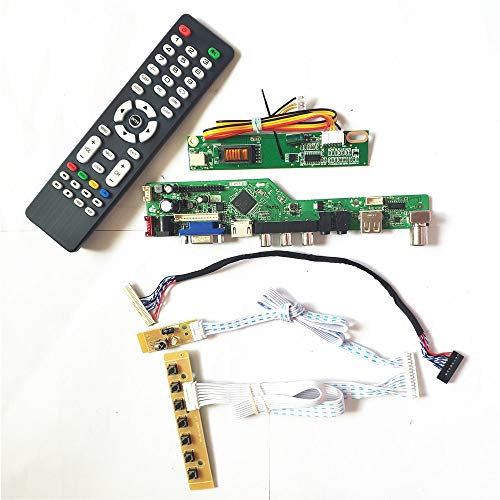 Für B154EW08 V0 V1 LVDS 1CCFL 30-polige Tastatur + Fernbedienung + Wechselrichter T.V53 Drive Card Board HDMI VGA USB AV RF LCD Panel Monitor DIY Kit (B154EW08 V1)