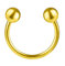 Piercingfaktor Hufeisen Ring Horseshoe Edelstahl Piercing Brust Nippel Lippe Nase Septum Tragus Ohr Helix Intim mit Kugeln Gold 2,4mm x 12mm x 5mm