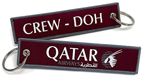 koolkrew Qatar Airways Crew DOH gewebter Schlüsselanhänger, Burgunderrot, One size