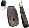 HIBEYO Étui de Protection en Cuir pour clé de Voiture Mercedes Benz E S A Classe CLA GLA GLE GLC GLK AMG Porte-clés - A - Noir