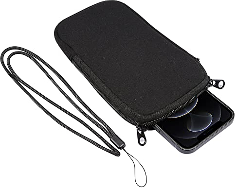 MDJYMYZ Étui Neoprene pour Téléphone Portable, Chaussette Homme pour Smartphone, 6.7-6.9 Pouces Universel Housse de Protection Pochette Sacoche en Néoprène avec Fermeture Eclair, Cordons Tour de Cou