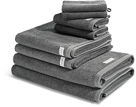Ross - Selection - Organic Cotton - 2 X Wasch- 2 X Gäste- 2 X Dusch- 2 X Handtuch im Set (8er Set Schiefer)