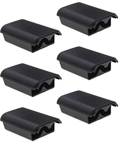 ECSiNG 6 Fundas de Repuesto para batería compatibles con Xbox 360, Accesorios de batería Negros