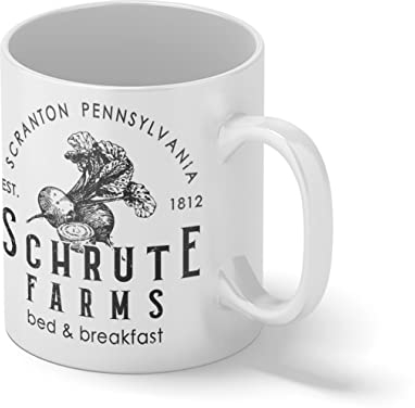 Schrute Farms Jumper Sweatshirt Funny The US Office Dwight Beets Michael Scott Weiße Kaffeetasse Mug