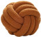 JYCRA Knoten-Kissen, rund, Lammwolle, Kissen, Boucleball, handgefertigt, geknotet, Ball, Schlafzimmerdekoration, braun