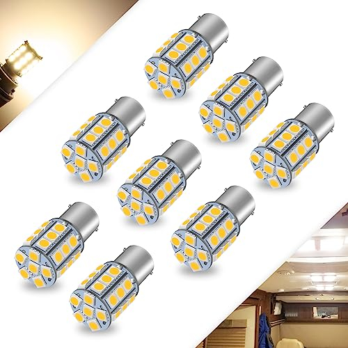 JEFLYM Warmweiß 1156 Glühbirne 12V,Birne 2 Watt 3000K für Outdoor Landschaft Innenhof beleuchtung（8 Stück）