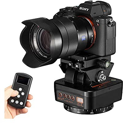 ZTFON YT-1000 Auto Motorized Rotating Panoramic Head Remote Control Pan Tilt Video Tripod Head Stabilizer for Smartphone Cameras