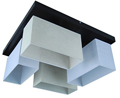 alfalux Deckenlampe LED Deckenleuchte Leuchte Lampe Wohnzimmerlampe Schlafzimmerlampe 4 Flammig Holz Kinderzimmer Wohnzimmer Schlafzimmer Badezimmer Küche Deckenleuchten JLS45WEECD (ECRU/WEIß)