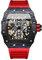 rorios Tonneau Armbanduhren für Herren Mechanische Automatik Uhr Mode Sport Uhr Wasserdicht Leuchtend Watch Männer Punk Uhr Silikon Armband Rot schwarz A